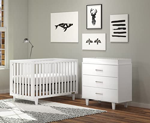 Child Craft Tremont 2 Piece Baby Nursery Set with 4 in 1 Convertible Crib and Changing Table Dresser (Matte White) by Child Craft