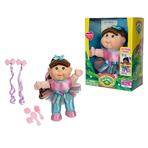 Cabbage Patch Kids Deluxe Toddler Style âN Play - 11-Inch CPK Doll - Hair Really Grows - Brunette, Hazel Eyes - Style Hair with Hairbrush, Barrettes, Hair Extensions - Grow Your Cabbage Patch by Jazwares