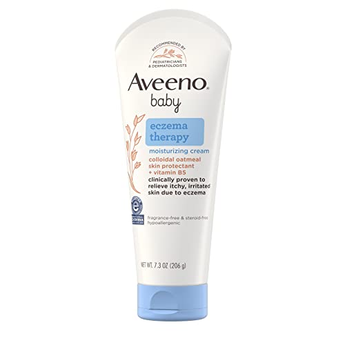 Aveeno Baby Eczema Therapy Moisturizing Cream, Natural Colloidal Oatmeal & Vitamin B5, Moisturizes & Relieves Dry, Itchy, Irritated Skin Due to Eczema, Paraben & Steroid-Free, 7.3 Ounce from Aveeno Baby