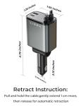 LISEN USB C Retractable Car Charger for Travel