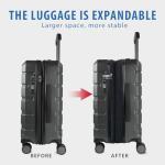 KROSER Expandable 20-Inch Carry-On Luggage with USB Port