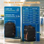 MATEIN 40L Airline Approved Carry-On Travel Backpack