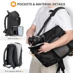 TARION Waterproof Camera Backpack with Laptop Compartment