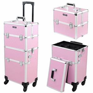 Mefeir Pink 2-in-1 Travel Makeup Trolley Case