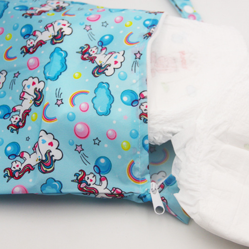 Cartoon Waterproof Diaper Bags with Double Zipper