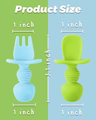 6pcs Silicone Baby Spoon & Fork Set - Weaning Utensils