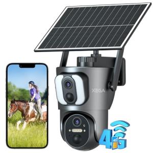 Xega 4G Solar Security Camera with Dual Lens