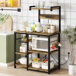 Bakers Rack with Power Outlets and Storage