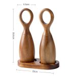 Acacia Wood Salt and Pepper Shakers Set