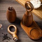 Acacia Wood Salt and Pepper Shakers Set