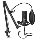 FIFINE USB Studio Microphone Kit with Boom Arm