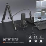 FIFINE USB Studio Microphone Kit with Boom Arm