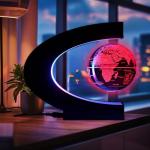 Floating Magnetic Globe with Colorful Lamp and Touch Switch