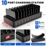 10-Port 100W Charging Station with Smart IC Tech