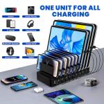 10-Port 100W Charging Station with Smart IC Tech