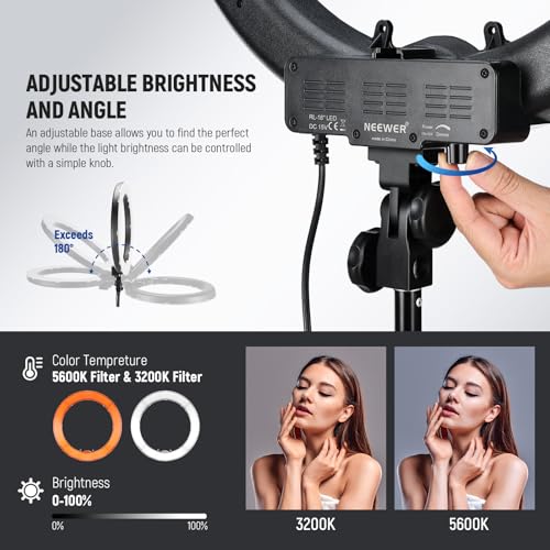 Neewer 18" 55W Dimmable LED Ring Light Kit