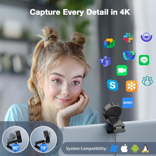 EMEET C950 4K Webcam with Noise-Canceling Mic
