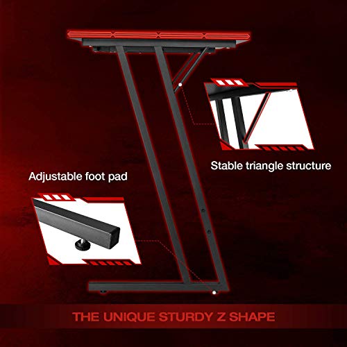 L-Shaped Gaming Desk with Monitor Stand - Black