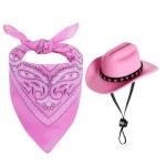 Pink Cowboy Costume Set for Dogs and Cats