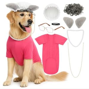 Wolf Grandma Dog Costume Set for Halloween