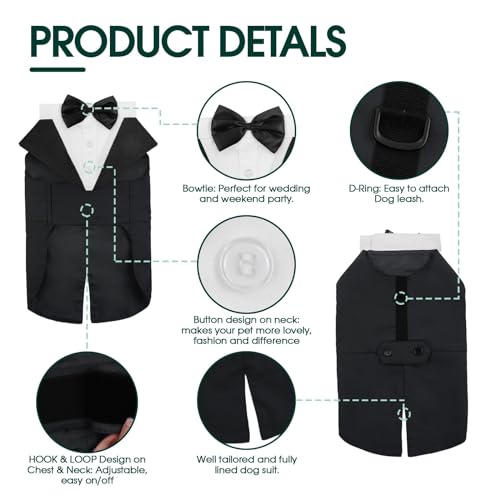Dog Tuxedo and Bandana Wedding Outfit