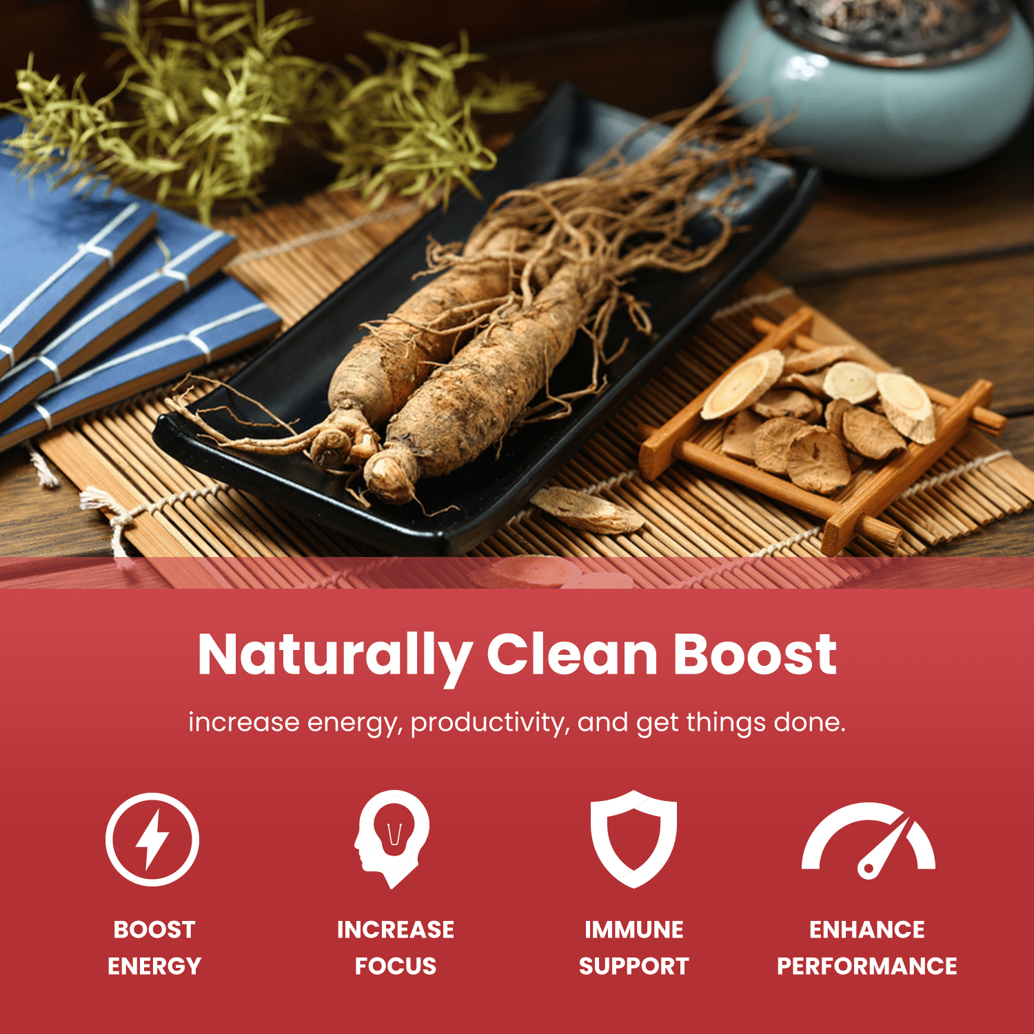 Extra Strength Vegan Korean Ginseng for Focus & Energy