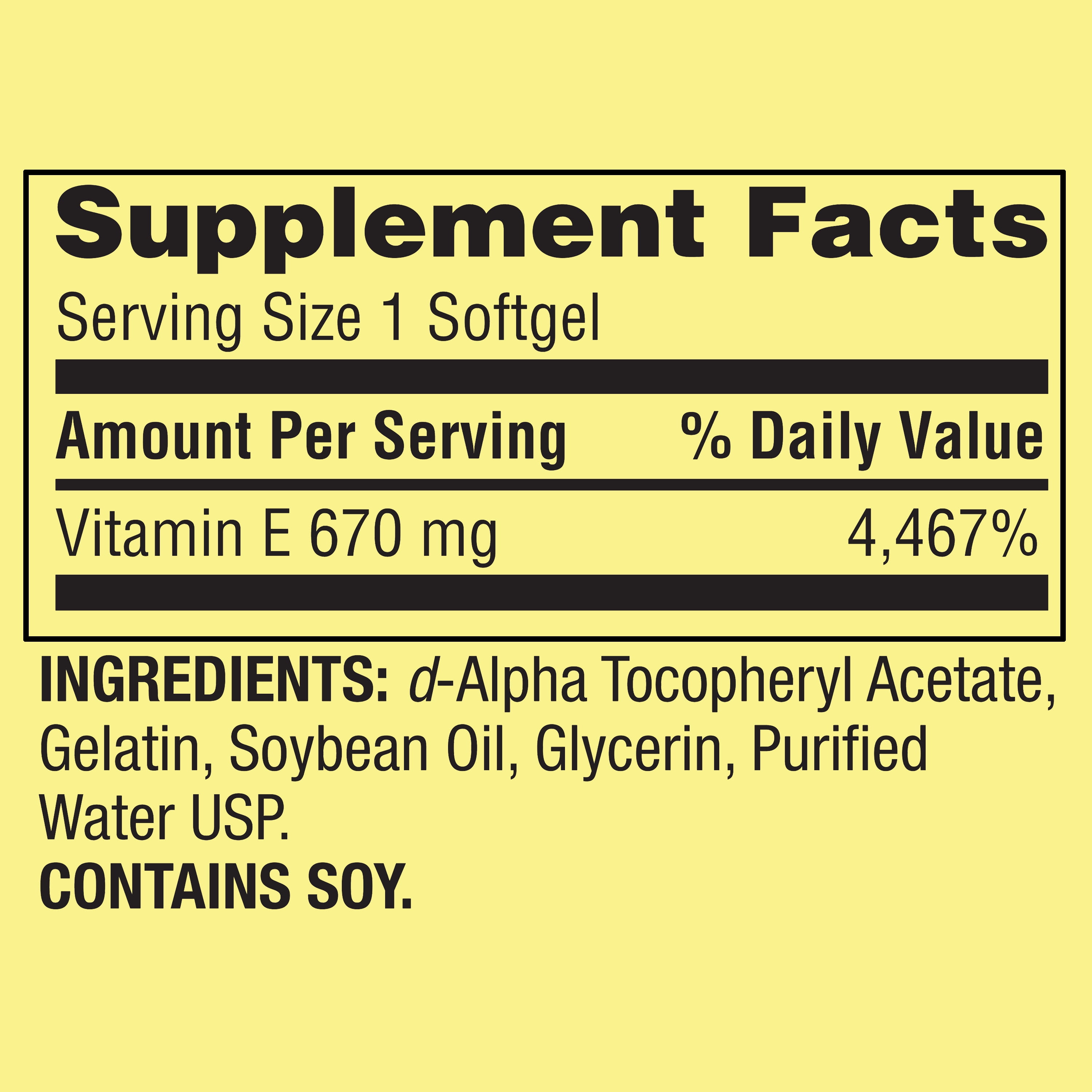 Spring Valley Vitamin E Softgels, 670 Mg, 60 Ct
