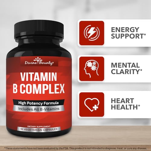 Divine Bounty Super B Complex Vitamins - 90 Veg Capsules