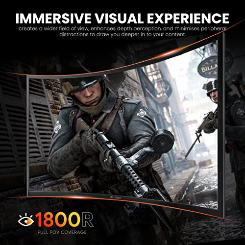 CRUA 27" 144Hz Curved Gaming Monitor, Full HD