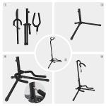 Amazon Basics Height Adjustable Foldable Guitar Stand with Secure Support for Acoustic, Electric, Bass and Banjos, Sturdy, Black