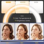 UBeesize 12” Selfie Ring Light with 62” Extendable Tripod Stand & Remote, LED Circle Light with Phone Holder for Video Recording