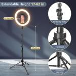 UBeesize 12” Selfie Ring Light with 62” Extendable Tripod Stand & Remote, LED Circle Light with Phone Holder for Video Recording