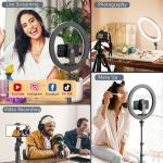 UBeesize 12” Selfie Ring Light with 62” Extendable Tripod Stand & Remote, LED Circle Light with Phone Holder for Video Recording