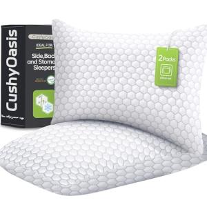CushyOasis Adjustable Memory Foam Pillows Set of 2