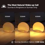 Natural Wood Sound Machine Alarm Clock with Sunrise