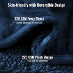 Uttermara Weighted Blankets for Adults Queen Size, 15lbs 60x80 inches Blanket with Soft Warm Plush Sherpa Fleece, Washable Thick Heavy Throw for Sleep, Anxiety and Calming, Navy Blue