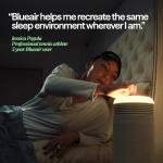 BLUEAIR Purifier for Bedroom - Mini Restful - Sunrise Clock with HEPASilent Filtration and Wake Up Light - Cleans Air and Supports Circadian Rhythm - USB-C and App Connectivity, Beige