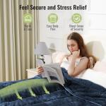 Uttermara Weighted Blankets for Adults Queen Size, 15lbs 60x80 inches Blanket with Soft Warm Plush Sherpa Fleece, Washable Thick Heavy Throw for Sleep, Anxiety and Calming, Navy Blue