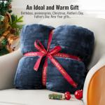 Uttermara Weighted Blankets for Adults Queen Size, 15lbs 60x80 inches Blanket with Soft Warm Plush Sherpa Fleece, Washable Thick Heavy Throw for Sleep, Anxiety and Calming, Navy Blue