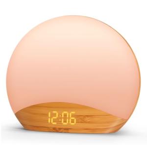 Wood Grain Sunrise Alarm Clock with Sound Machine