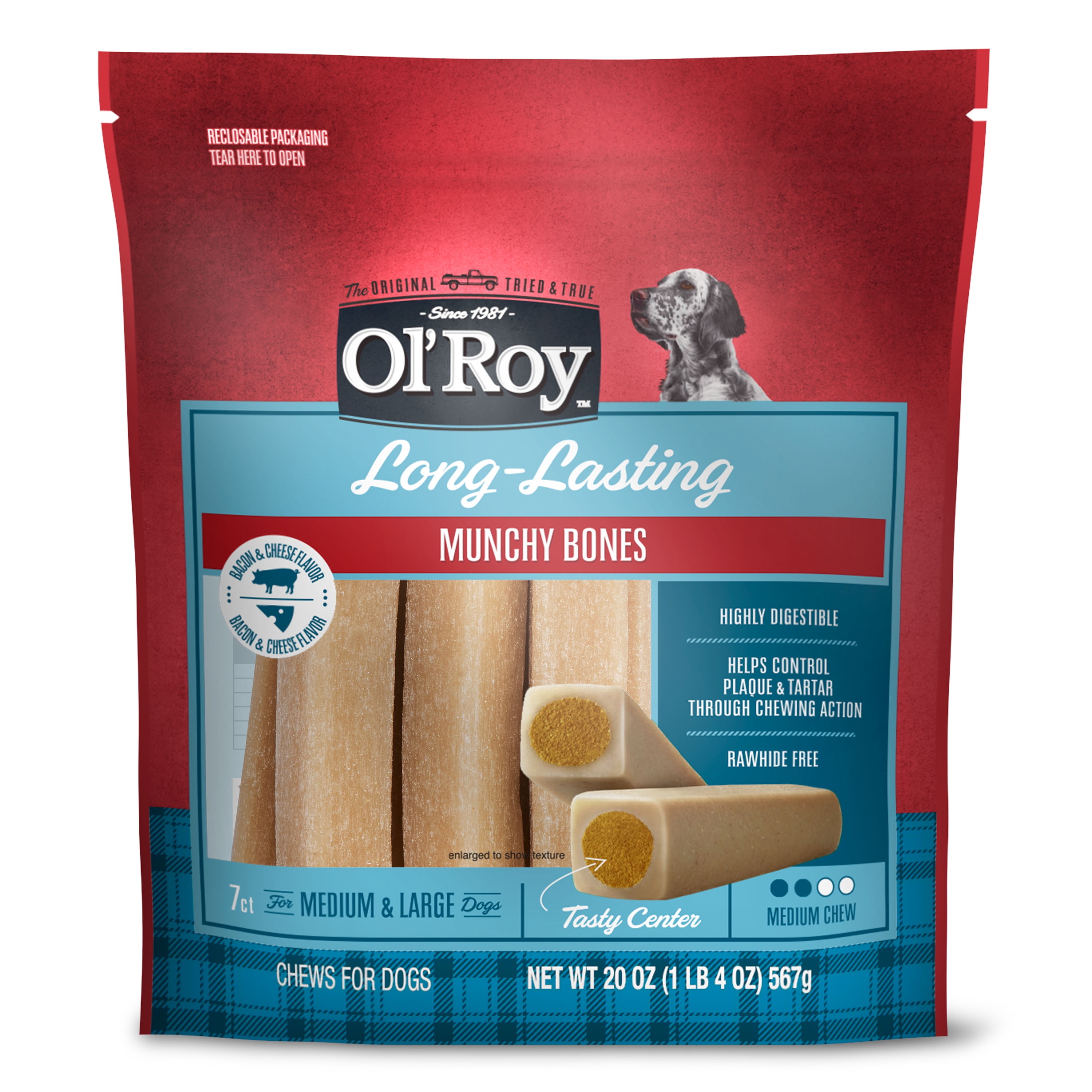 Ol' Roy Bacon and Cheese Dog Treats, 7 Count