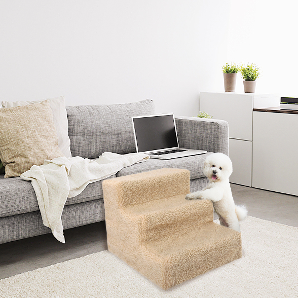 Coziwow 3-Step Indoor Pet Stairs for Dogs