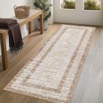 GarveeHome 2x6 Modern Bordered Non-Slip Runner Rug