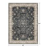 Black Boho 5x7 Washable Low Pile Rug