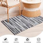 Ramanta Home 100% Cotton Chindi Rag Rug 2'x3' - Charcoal, Recycled Reversible Rug, Boho Rustic Farmhouse Rugs for Living Room, Kitchen, Entryway, Bedroom Floor Mats - 24"x36"