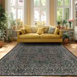 Washable Green 9x12 Living Room Area Rug