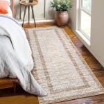 GarveeHome 2x6 Modern Bordered Non-Slip Runner Rug