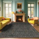 Washable Green 9x12 Living Room Area Rug