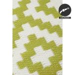 FH Home Outdoor Rug - Waterproof, Fade Resistant, Reversible - Premium Recycled Plastic - Geometric - Porch, Deck, Balcony, Mudroom, Laundry Room, Patio - Aztec - Green & White Crease Free - 3 x 5 ft