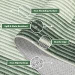 Large Machine Washable Geometric Area Rug - Green